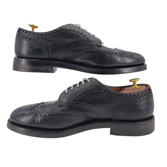 Nettleton USA Mens Size 10.5N Black Handmade Leather Dress Shoes Wingtip Oxfords - Picture 7 of 12
